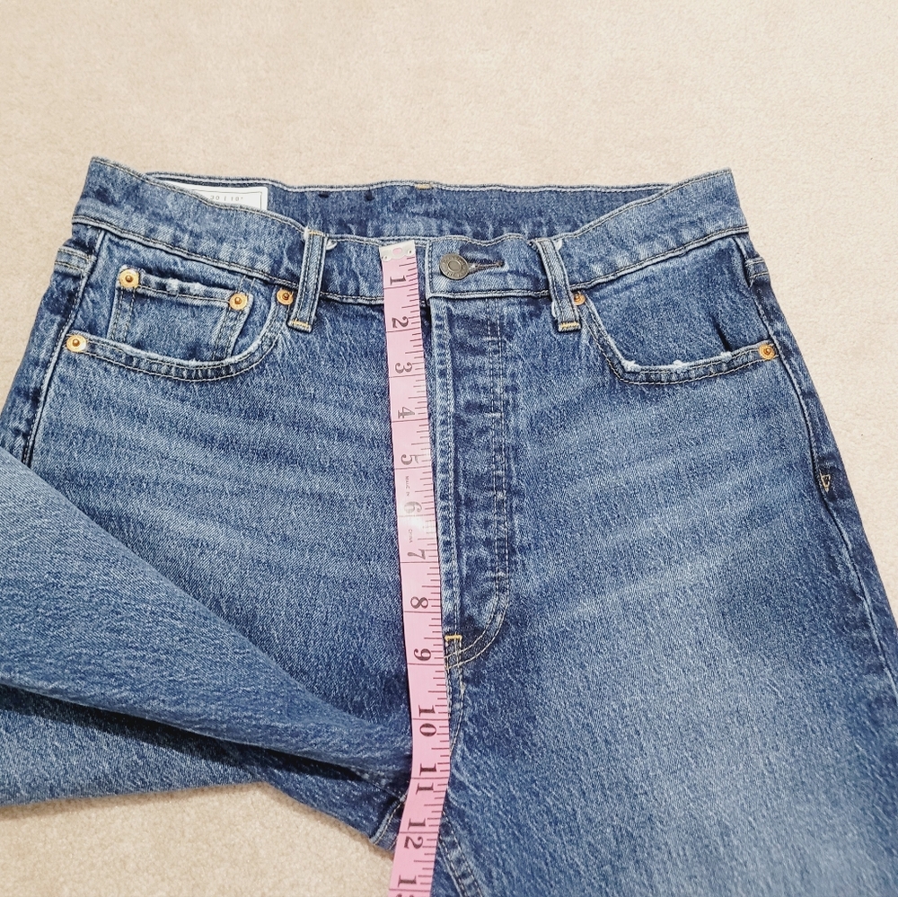 GAP Cheeky Straight High Rise Jeans Women’s 30 Tall Button Fly Cuffed Stretch - Picture 9 of 14